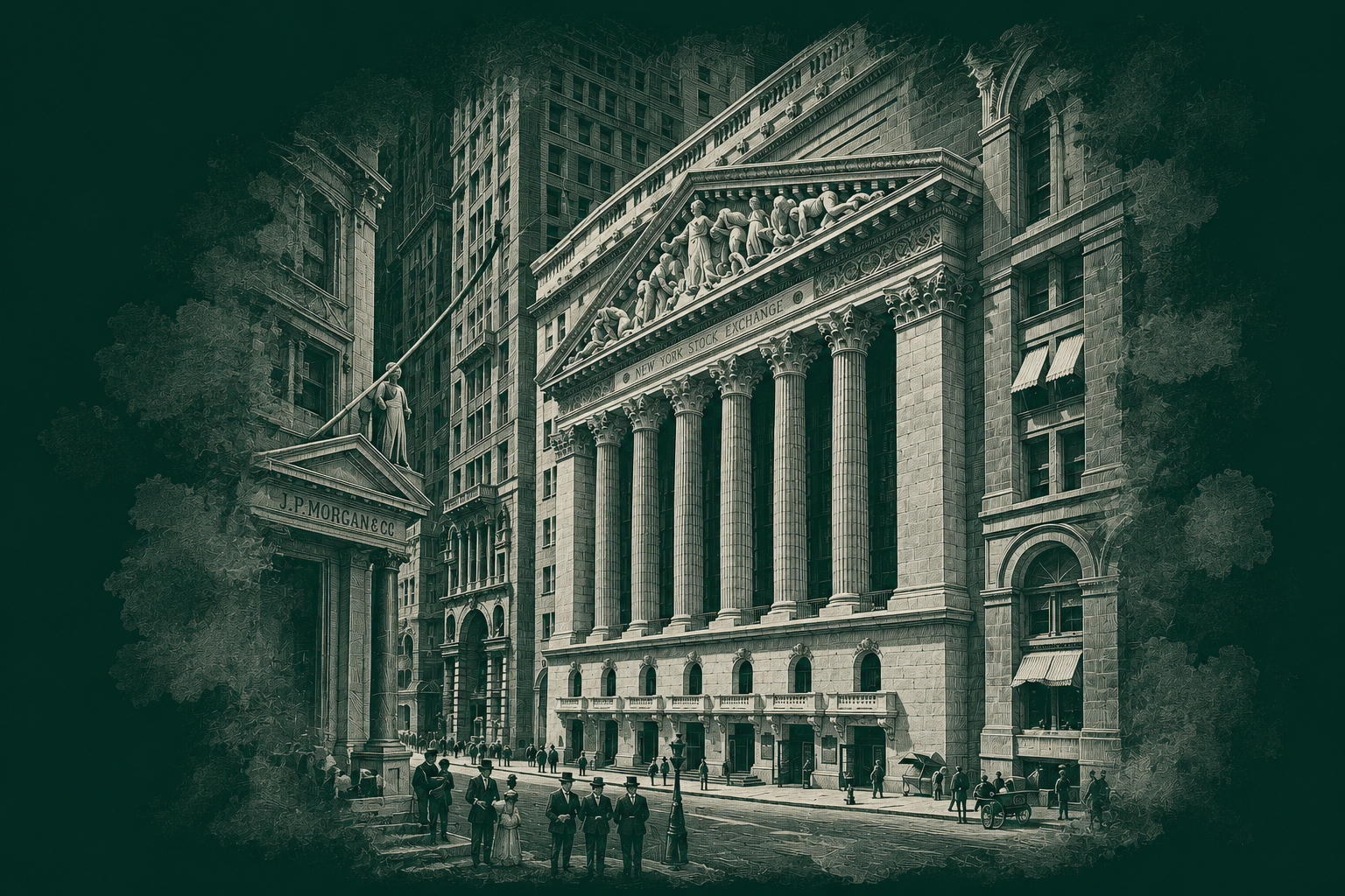Engraving of the New York Stock Exchange facade